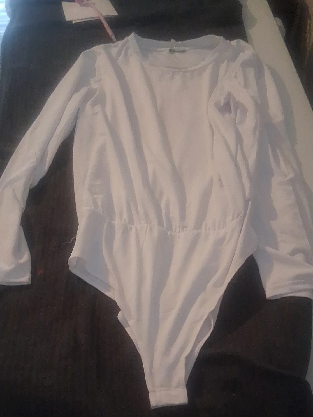 MANGOPOP White Long Sleeve Crew Neck Bodysuit XL
